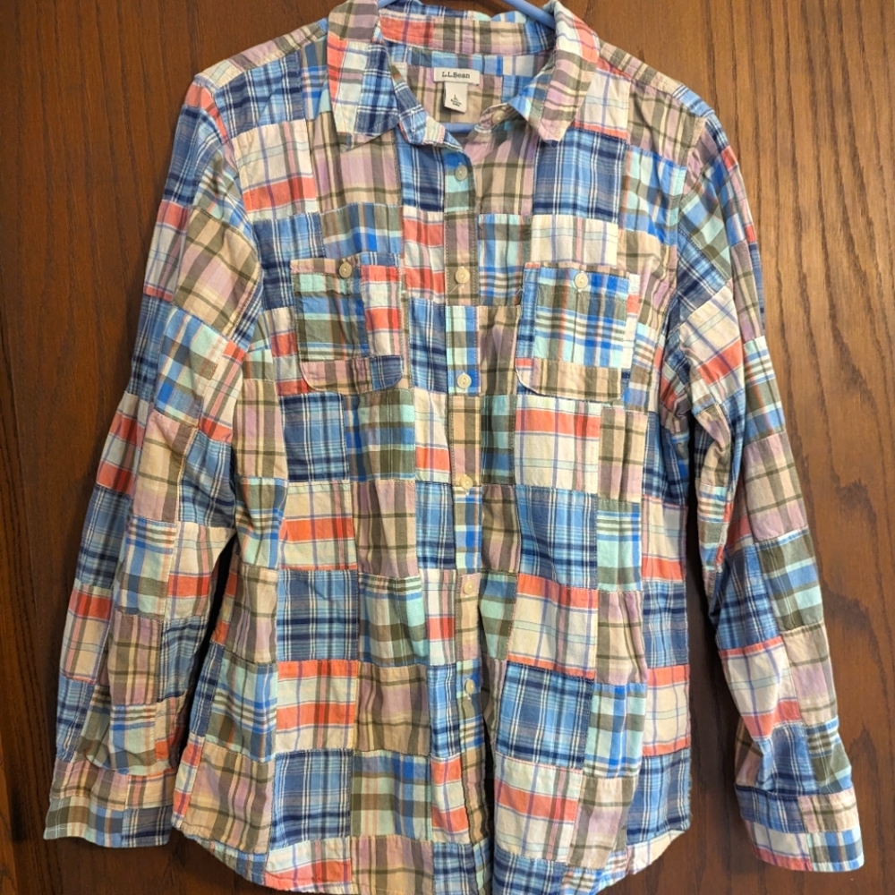 L.L. Bean size L plaid button down